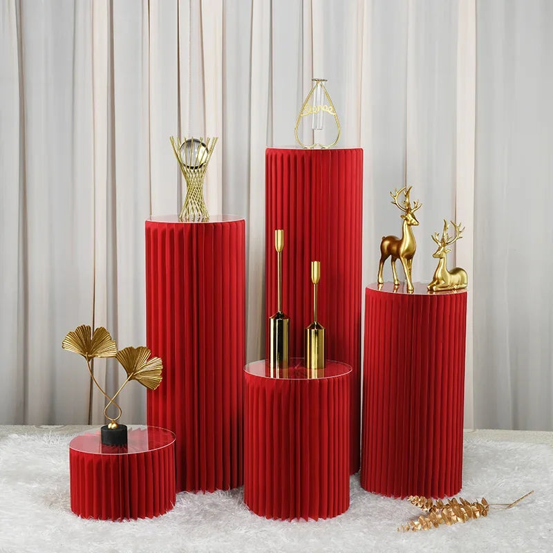 Wedding Props Ornament Cylinder Dessert Table Folding Honeycomb Origami Window Origami Display Stand Birthday Party Decoration