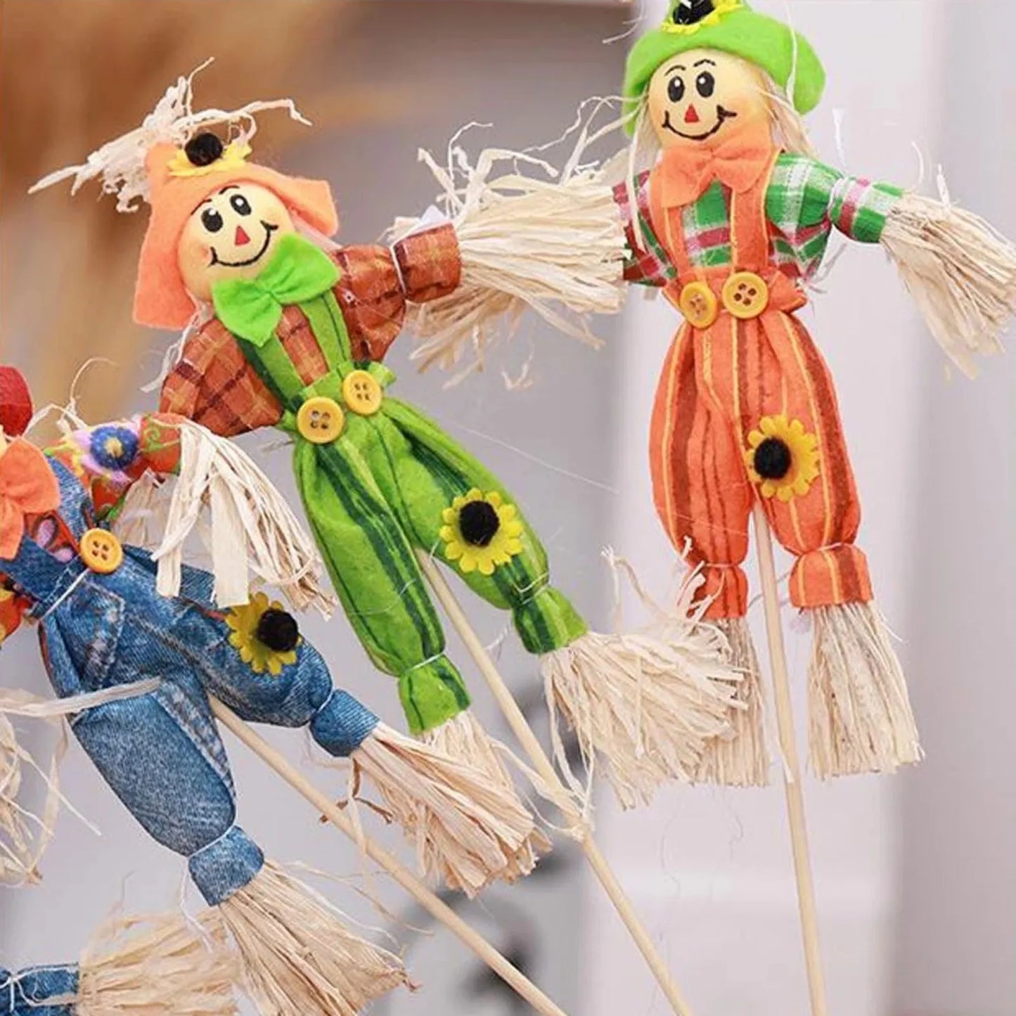 4pcs Halloween Decoration Scarecrow Cute Rural Small Scarecrow Party Ornaments Props Halloween Decorations DecoracióN Hogar