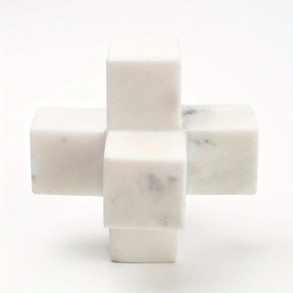 (2 pack) Marble Tabletop Sculpture Decorative Ornaments Modern Home Decor Accent Paperweight