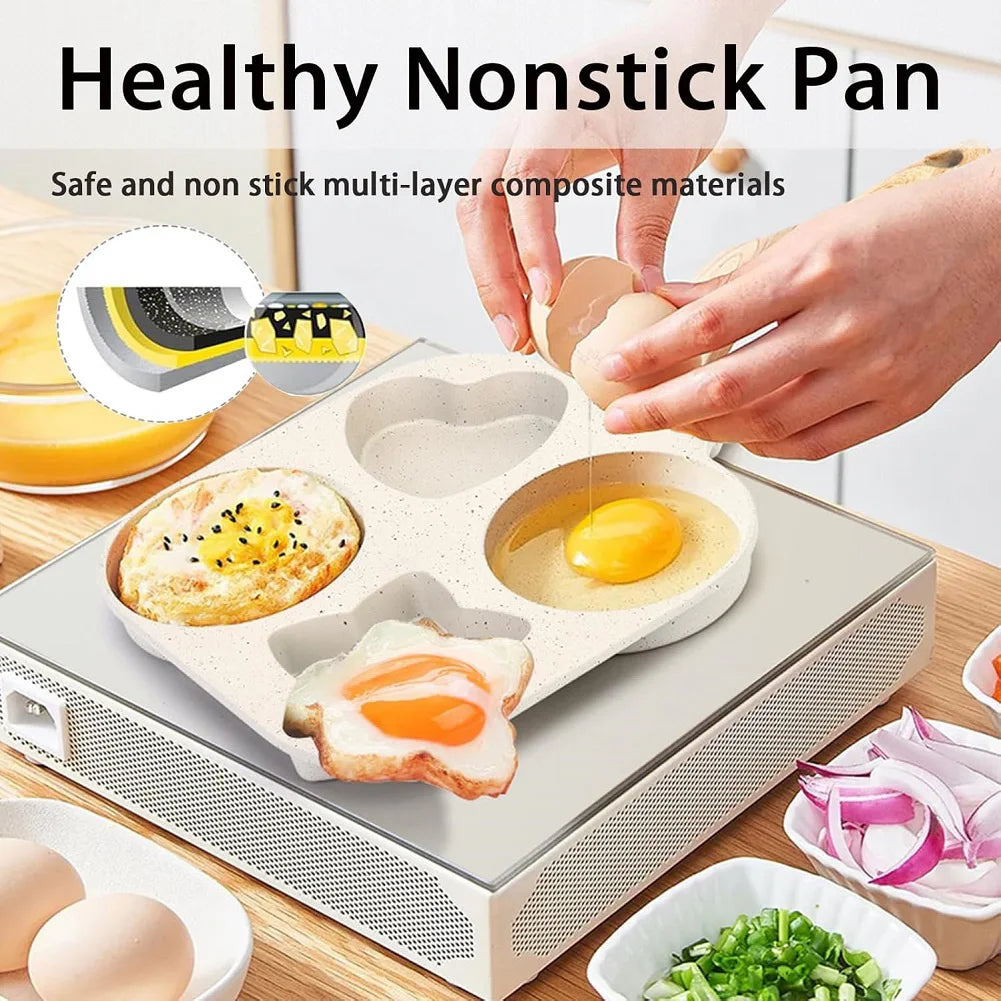 4/8Hole Omelet Pan Frying Pot Thickened Nonstick Egg Pancake Steak Cooking Pans Hamburg Bread Breakfast Maker Induction Cookware