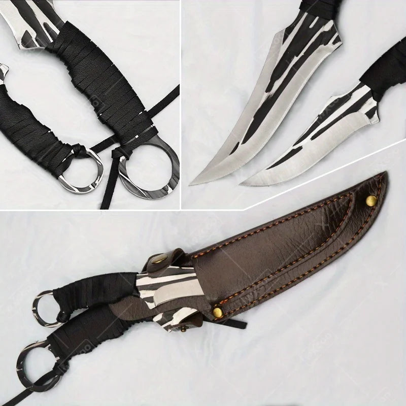 3PCS Kitchen Chef Knife Set Multipurpose Stainless Steel Butcher Boning Fishing Barbecue Utility Outdoor Cooking Knife