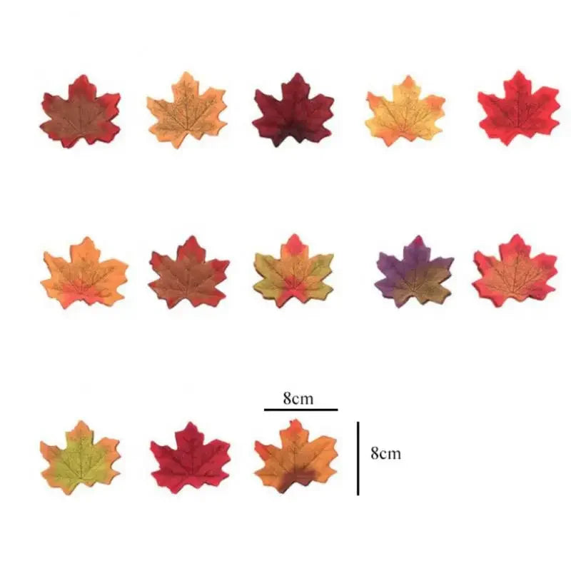 50/200/300/400/500/1000pcs Artificial Flowers Maple Leaves Simulation Decorative Silk Maple Leaves Fall Leaves 8cm Blue flowers