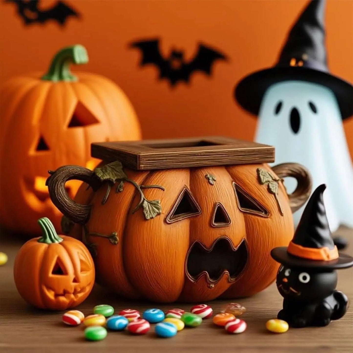 Halloween Pumpkin Tissue Case Holder Napkin, Toilet Paper Holder Home Storage Tissue Boxes