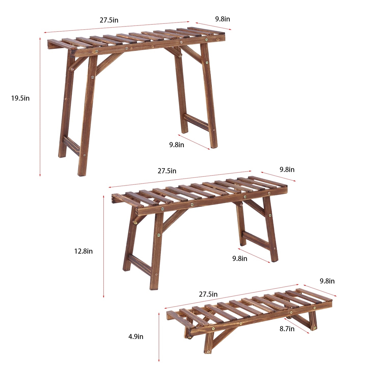 3 Tiered Plant Stand Step Indoor Outdoor Plant Pot Stand Corner Plant Shelves Flower Pot Holder for Patio Garden Balcony