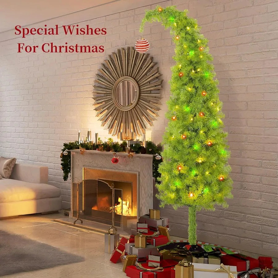 6FT Grinchs Christmas Tree with Flexible Branches Whimsical Design Perfect for Yard Includes Sturdy Stand for Outdoor Indoor Us