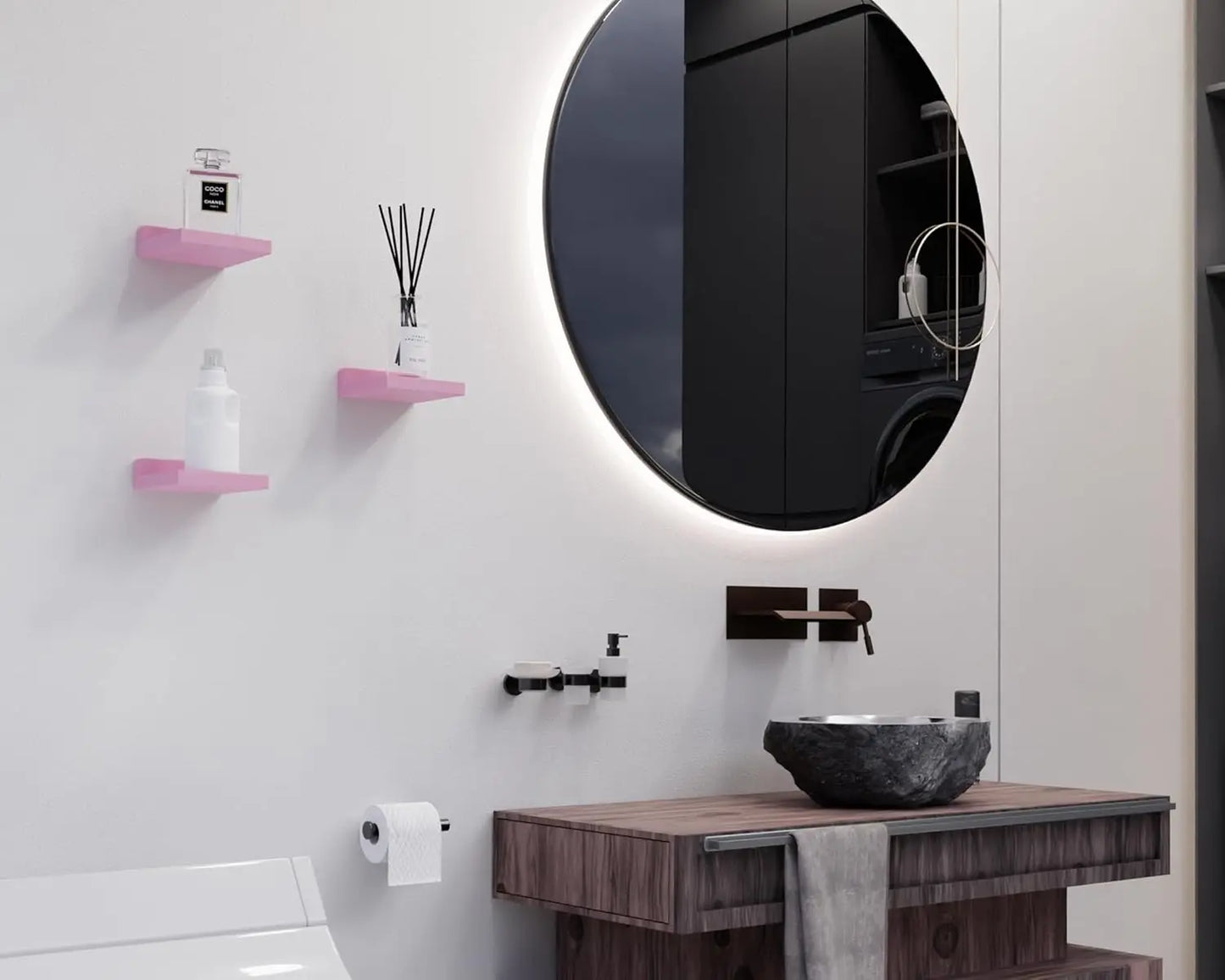 Small Floating Shelves Mini Shelves Hanging Display 5 Inch Wall Shelf for Bathroom Livingroom Bedroom,3 Pack, with 2 Types of In