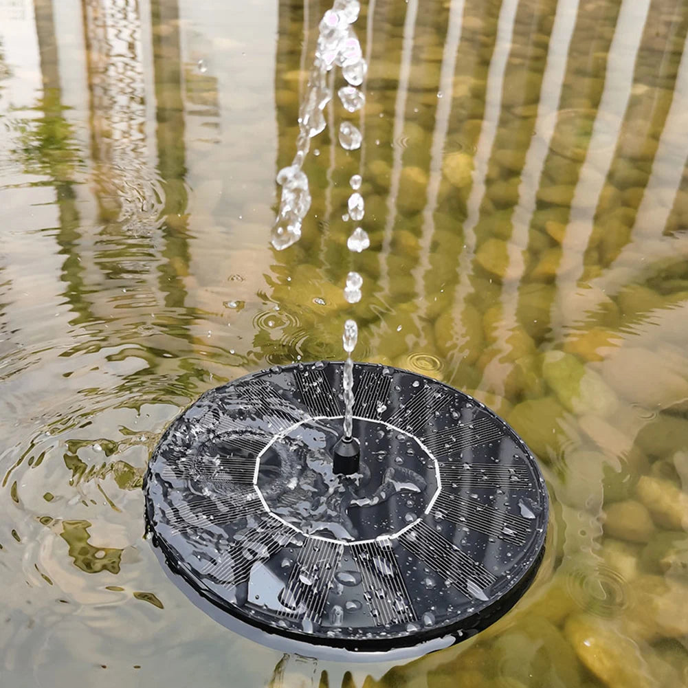 1.2W/1.4W 5LED Solar Fountain with 7 Nozzle Floating Solar Powered Water Fountain Pump for Bird Bath Garden Pond Pool Outdoor