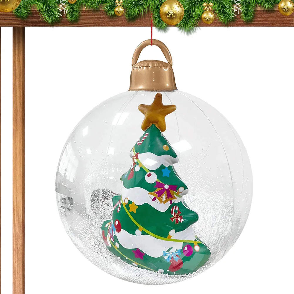 24 Inch Inflatable Christmas Balls PVC Giant Inflatable Christmas Balls with Light Remote for Holiday Party Indoor Outdoor Decor