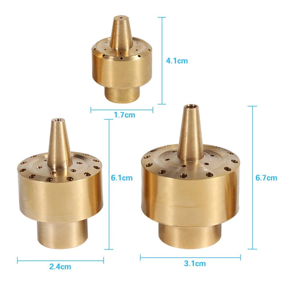 1/4" / 1/2" / 3/4" Brass Column Garden Pond Fountain Water Nozzle Sprinkler Spray Head Gold Pond Spray Nozzle