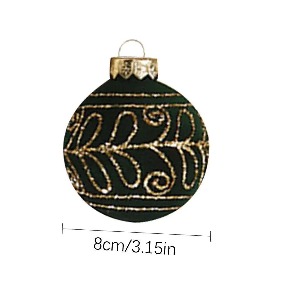 16pcs 8cm Christmas Ball Ornaments Christmas Tree Hanging Party Decoration 2024 Velvet Christmas Spheres Pendant Party Supplies