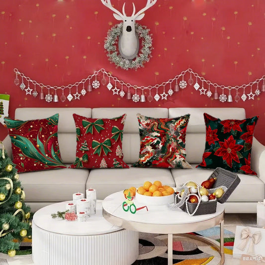 Festive Christmas Pillow CoversSuitable for sofa car bedroom decorative cushion cover pillow cover