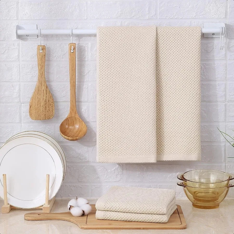 100 Cotton Kitchen Towels and Dishcloths Set 8 Pack Waffle Weave Dish Towels Ultra Soft Absorbent Quick Drying Dish Rags 13 x 2