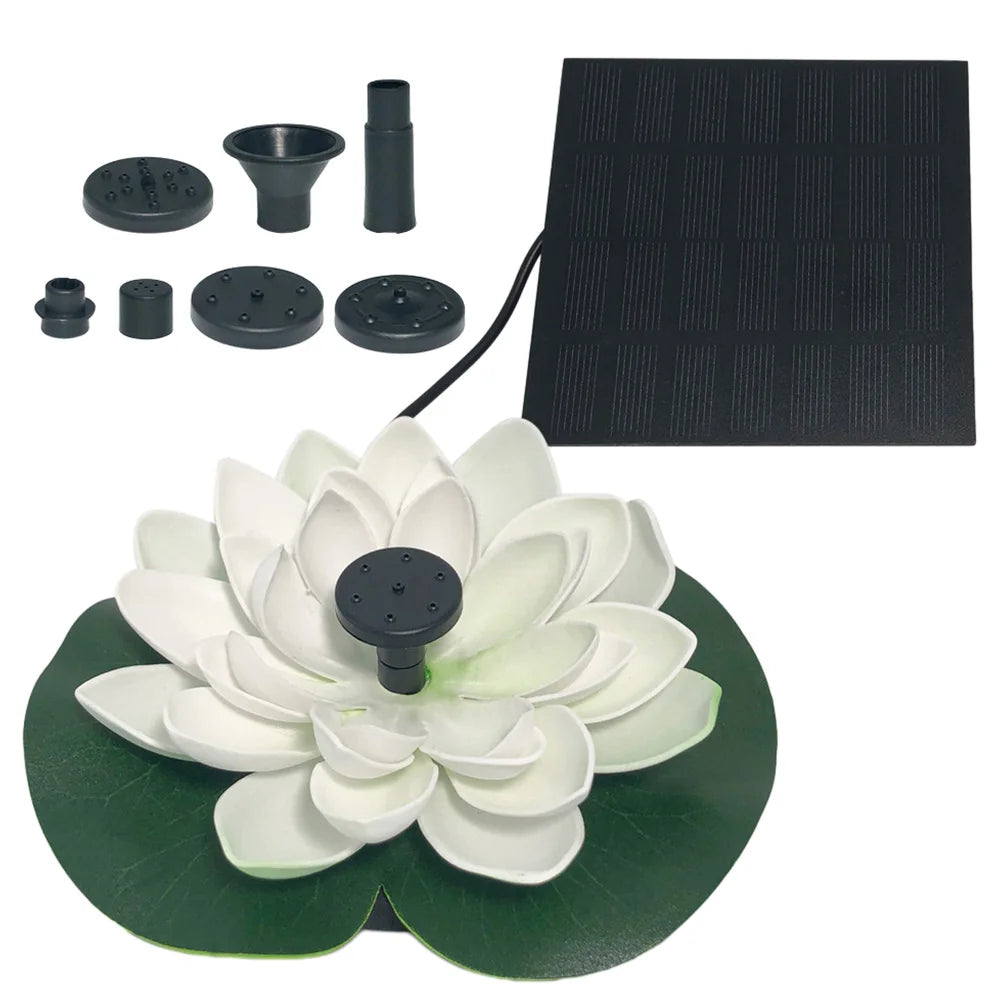 Lotus Shape Pond Decoration Life Up To 20000 Hours Solar Powered Floating Garden Fountain Bird Bath Fountains for Decore Garden