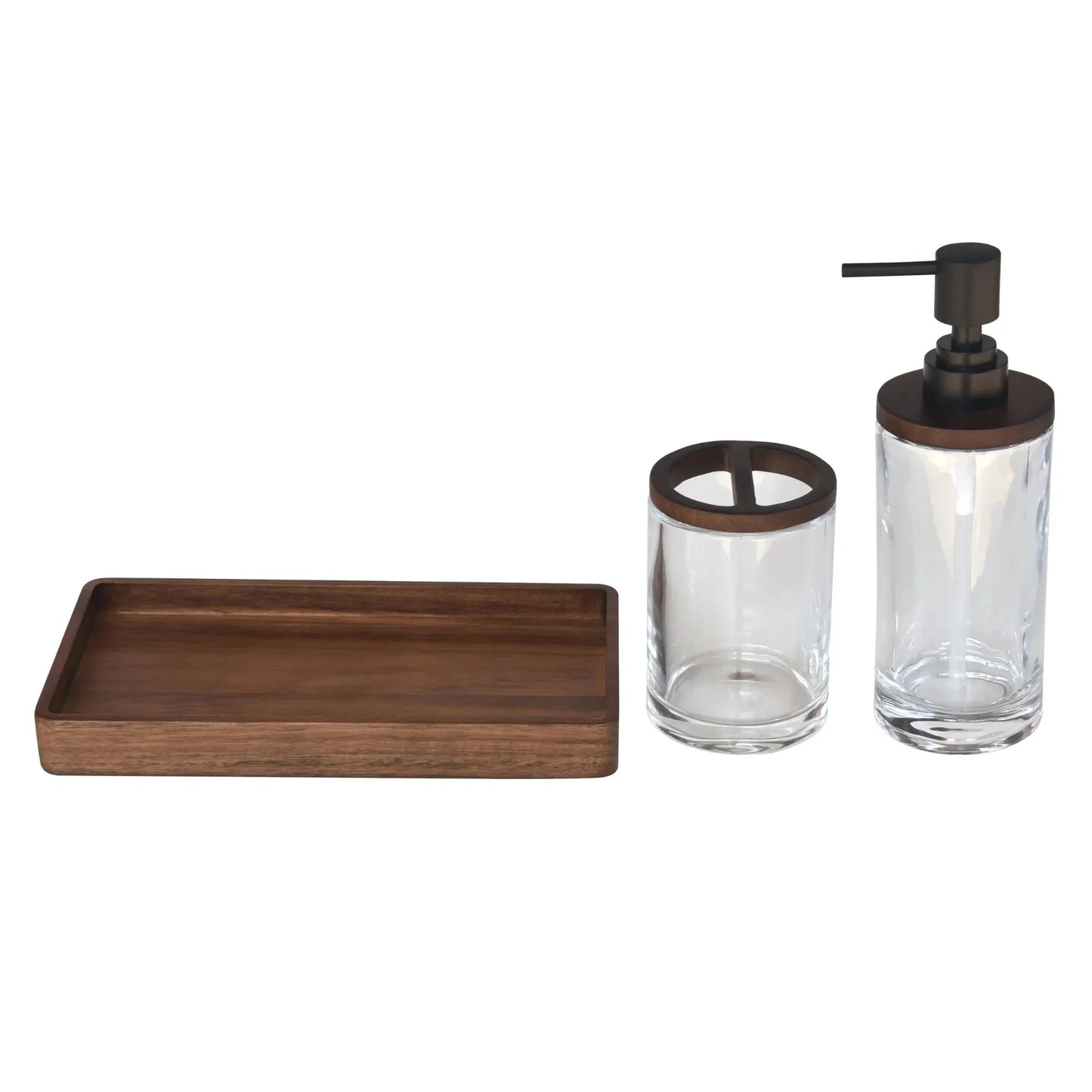 Better Homes & Gardens Acacia Wood Tray Organizer, Walnut