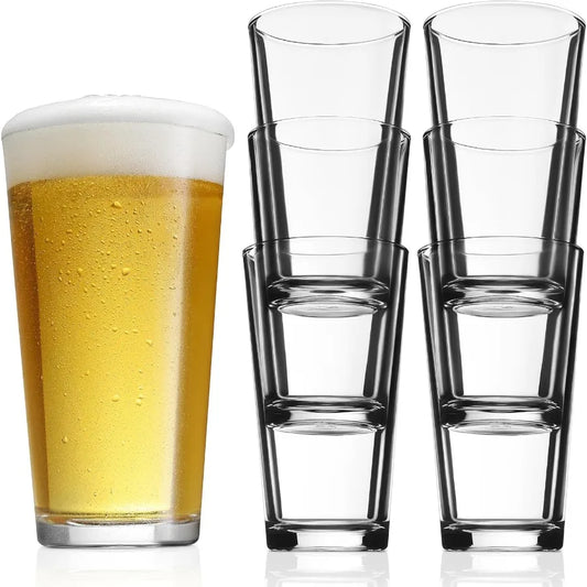 Set of 6 Highball Glasses 17 oz Tall Drinking Glasses for Everyday Use Stackable Water Glass Cups Ideal for Home Bar Cocktail S