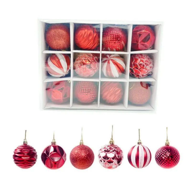 Hand Painted Christmas Ball Set Ornaments, 2.4 Inch Shatterproof Woven Fabric Ball Set for Xmas Tree Decor, Home Festival Decor