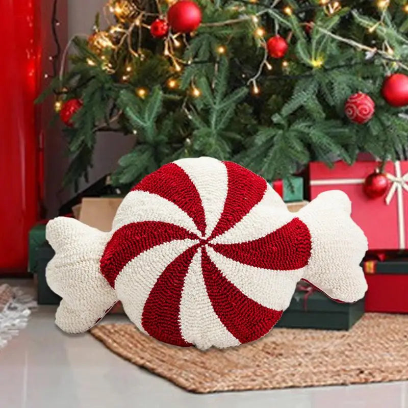 Christmas Candy Cane Throw Pillow Soft Sofa Cushion Festival Heteromorphic Decorative Pillow Doll For Christmas Decoration 2024
