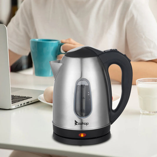 1.5L stainless steel electric kettle Silver gray Base Separation Desion Rust-resistant Durable for Home Office During Travel