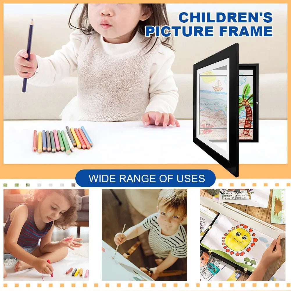 Artwork Picture Frame Easy Change Artwork Display Storage Frames Front Opening 5.9x4.3 Inner Frame for Schoolwork Home Or Office