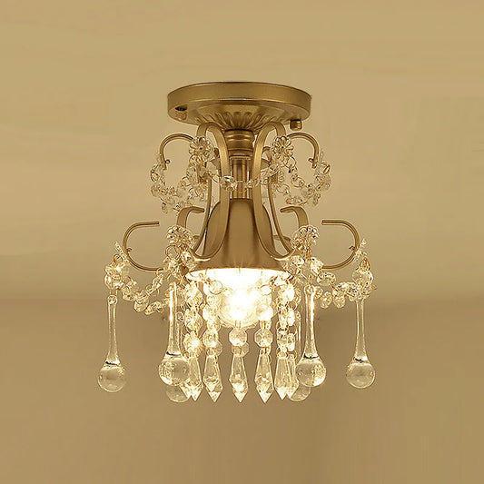 Luxury Crystal Led Chandelier Golden Living Room Aisle Crystal Chandeliers Modern Crystal Pendant Led Lustre Chandelier Lighting