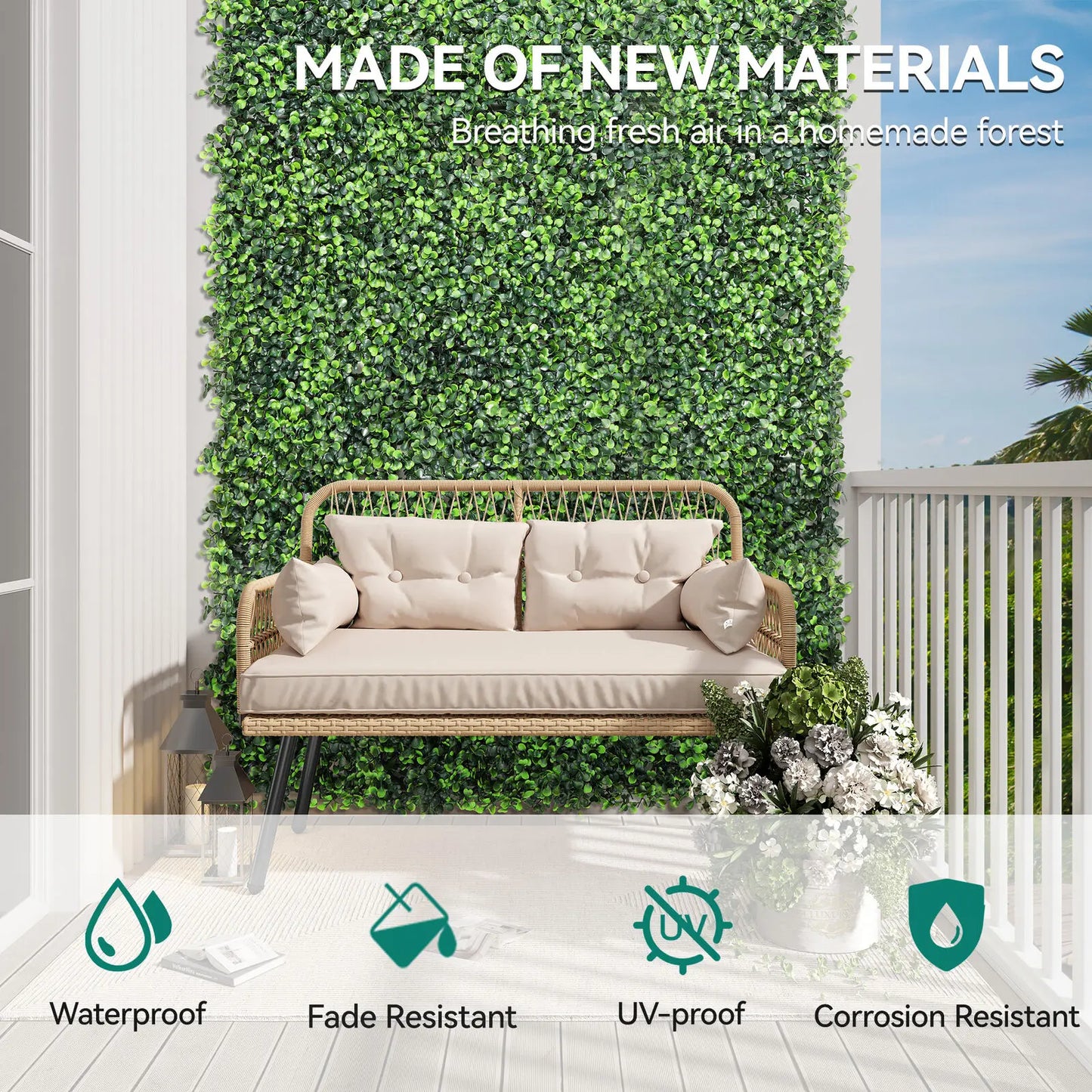Artificial Grass Wall, Boxwood Hedge Wall Panels Privacy Fence