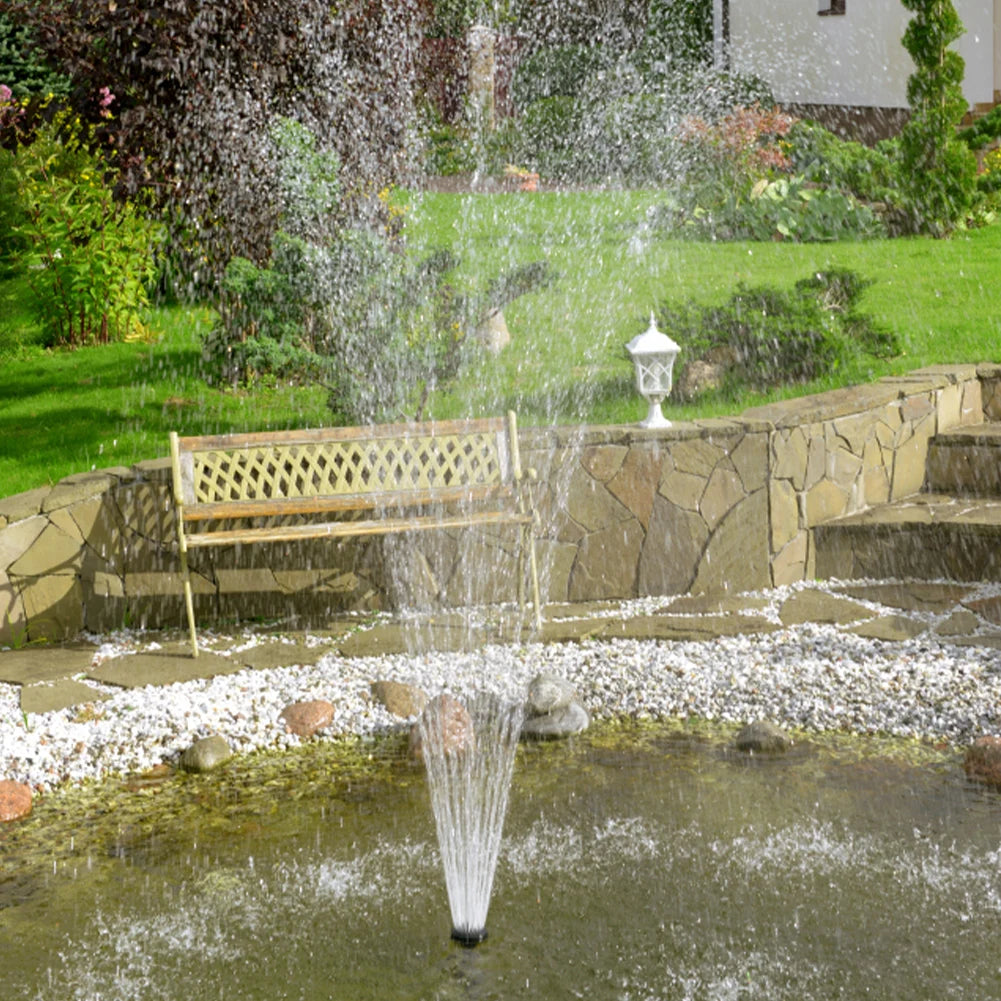 1.2W Solar Water Fountain Pump with 6 Nozzles Solar Fountain Pond Pump Kit Solar Panel Water Pump for BirdBath Garden Small Pond