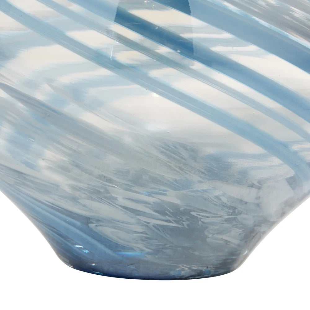 Unique Handmade Blown Glass Vases Set of 2 Round Shape Modern Decor Indoor Accent Contemporary Spaces