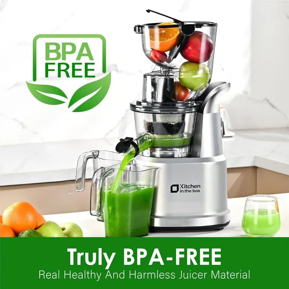 Machines,Slow Masticating Juicer Machine, With 3.26" Wide Feed Chute for Whole Fruits and V