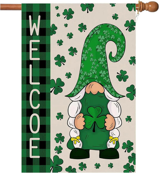 St Patrick's Day Flag,Shamrock Banner St Patricks Flag 28 x 40 Inch House Flag for Garden and Home Decorations