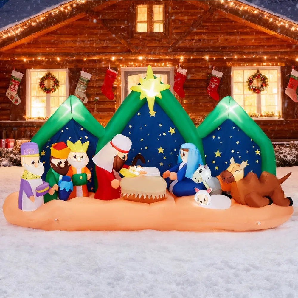 7.5 / 9 FT Christmas The Nativity Born Inflatable Decoration for In/Outdoor