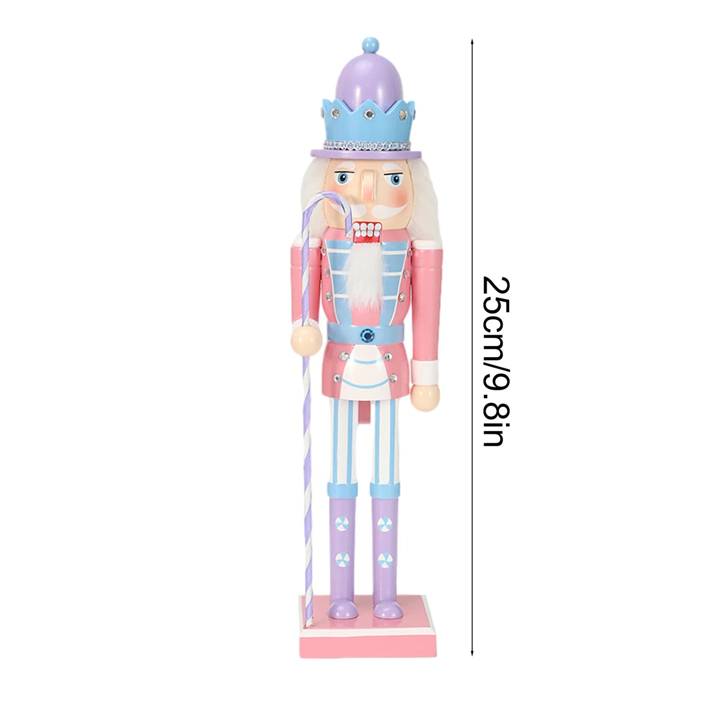 Candy Color Nutcracker Soldier Doll Wooden Festive Ornament Hand Painted Sweet Soldier Doll Christmas Figures for Gifts