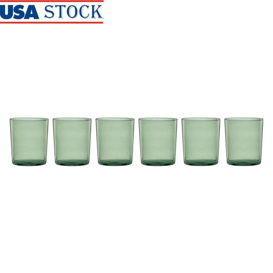 Stackable Green Glasses Set of 6 16 oz Dishwasher Safe Ergonomic Design Perfect Any Beverage Easy Storage
