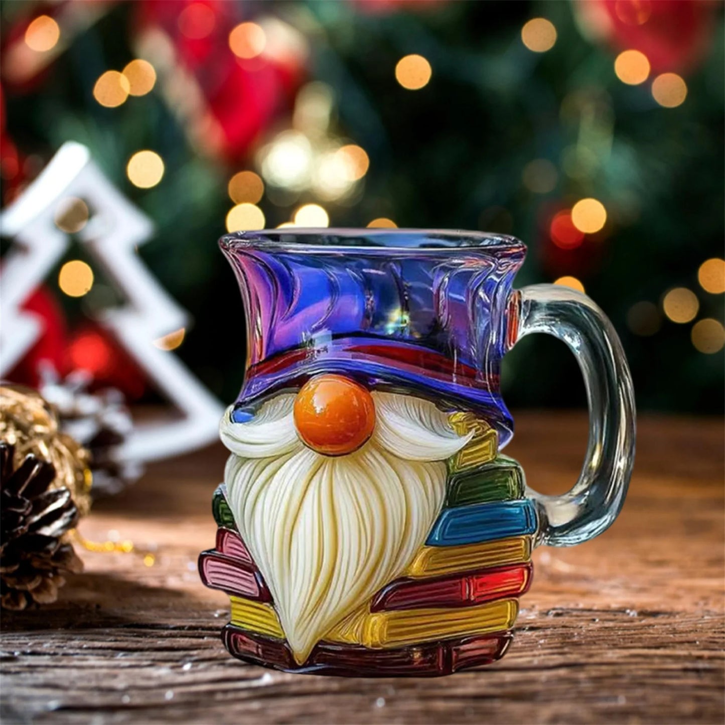 Whimsical Gnomes Tea Cup with Colorful Storybook Design for Cozy Reading Nooks and Bookworms Delightful Gift