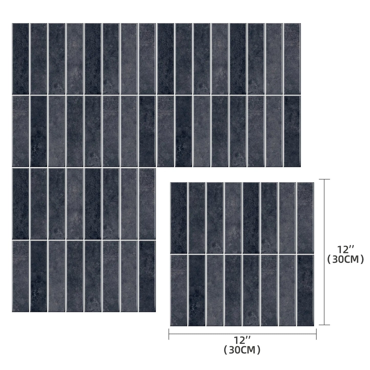 5 Pack Rock Gray Peel and Stick Tiles 12x12 Inch Industrial 3D Self Adhesive Backsplash Waterproof Heat Resistant Wall Tile for