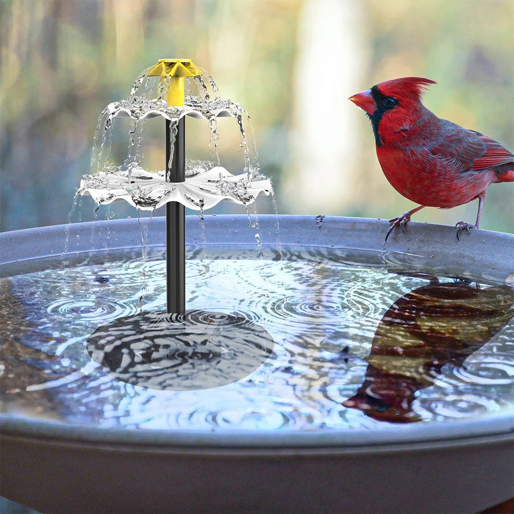 3 Tiered 3.5W Fountain Pump DIY Solar Bird Bath Fountain Outdoor Bird Feeder Multifunction for Courtyard Patio Balcony