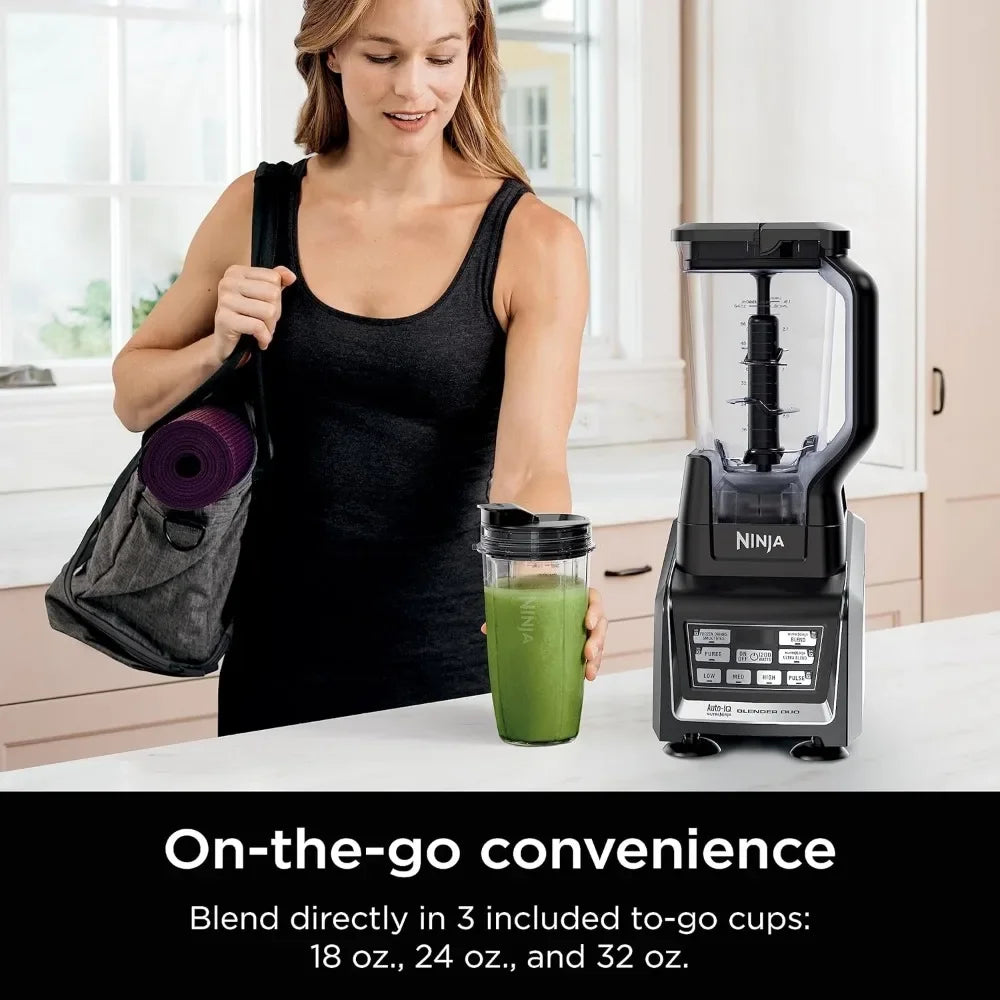 NEW-BL642 Nutri Personal & Countertop Blender With 1200W Auto-iQ Base, 72 Oz. Pitcher, And 18, 24, & 32 Oz. To-Go Cups With Spo
