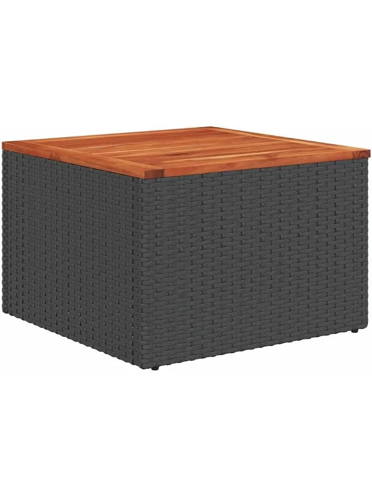 Sofa Set with Cushions Black Poly Rattan Patio Couch Outdoor Furniture for Deck Backyard