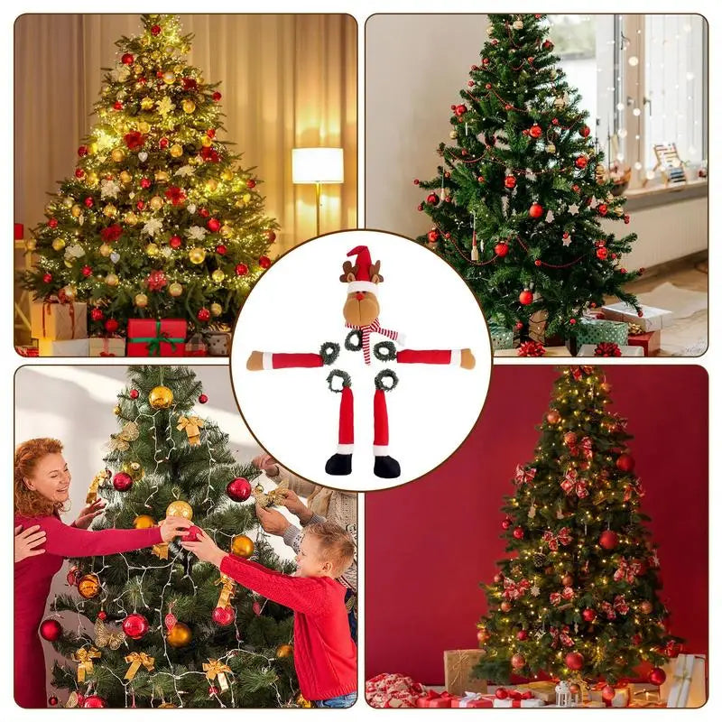 Christmas Tree Topper Decorations Tree Decorations With Hat Long Arms Funny Treetopper Hugger Christmas Tree Decorations For
