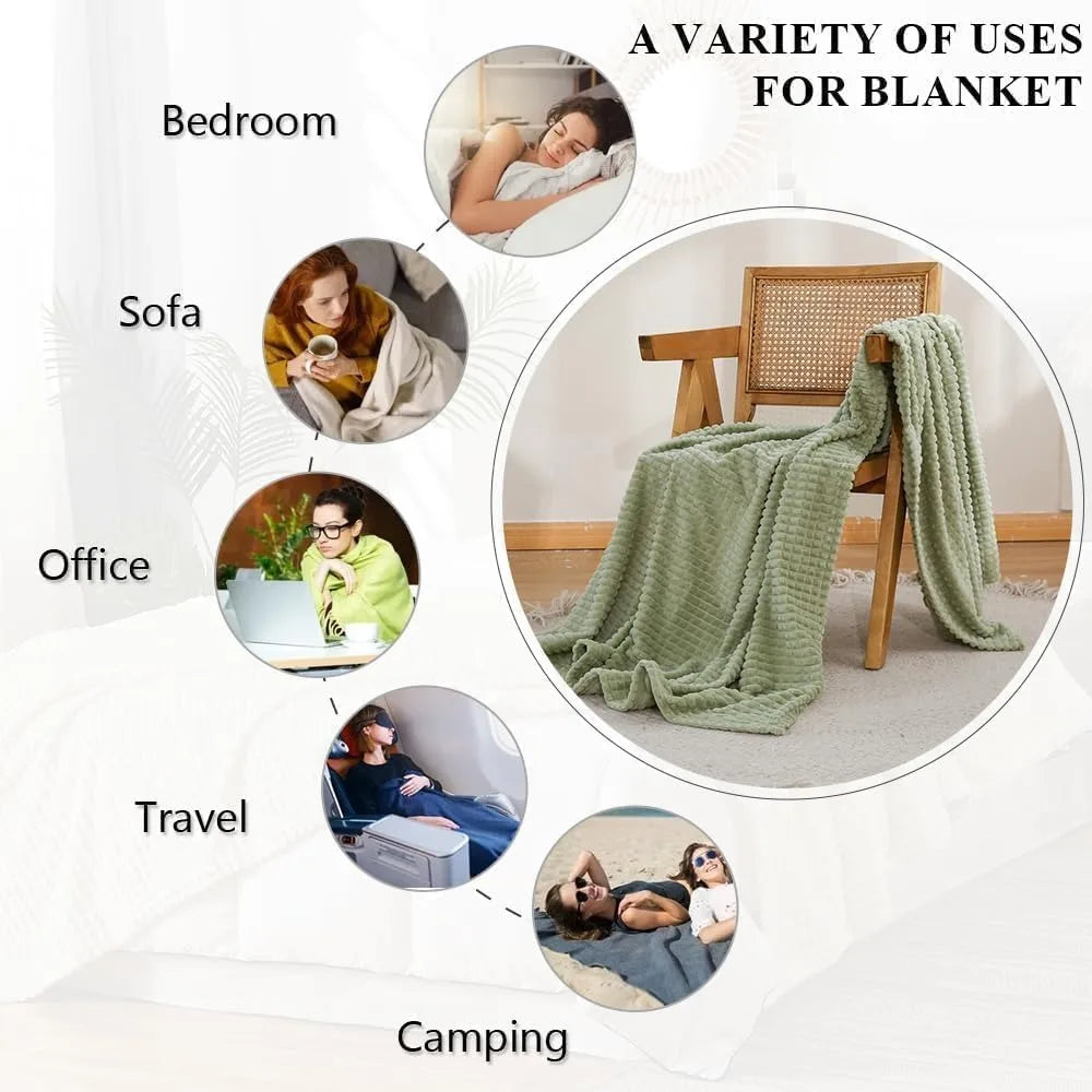 simple&opulence sage green throw blanket-super soft fluffy blankets 50x70 inches cozy lightweight fleece blanket for couch bed o