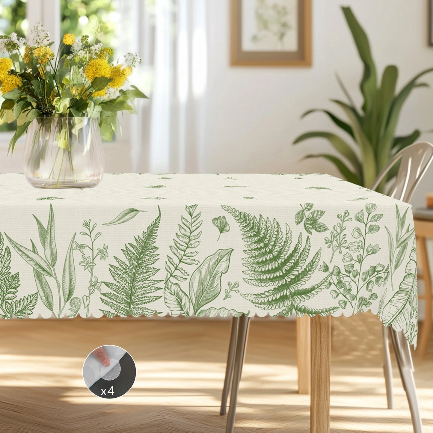 1PC Floral Round Square Tablecloth Waterproof Retro Rose Design Spring Summer Home Kitchen Picnic Gift