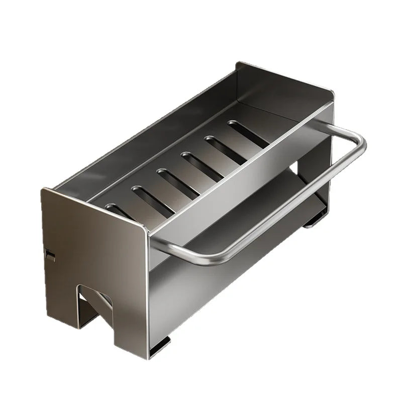 Kitchen Sink Sponge Holder Drain Rack Faucet Storage Soap Drainer Towel Rack Shelf Organizer Accessories