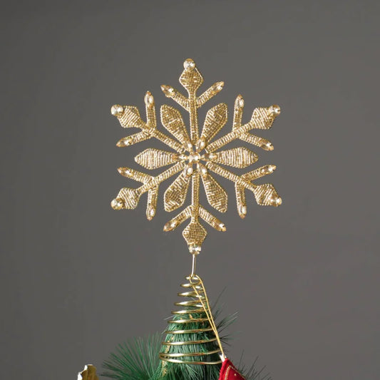 Expobazaar Golden Bead work  Tree Topper (Case of 4) - Gold