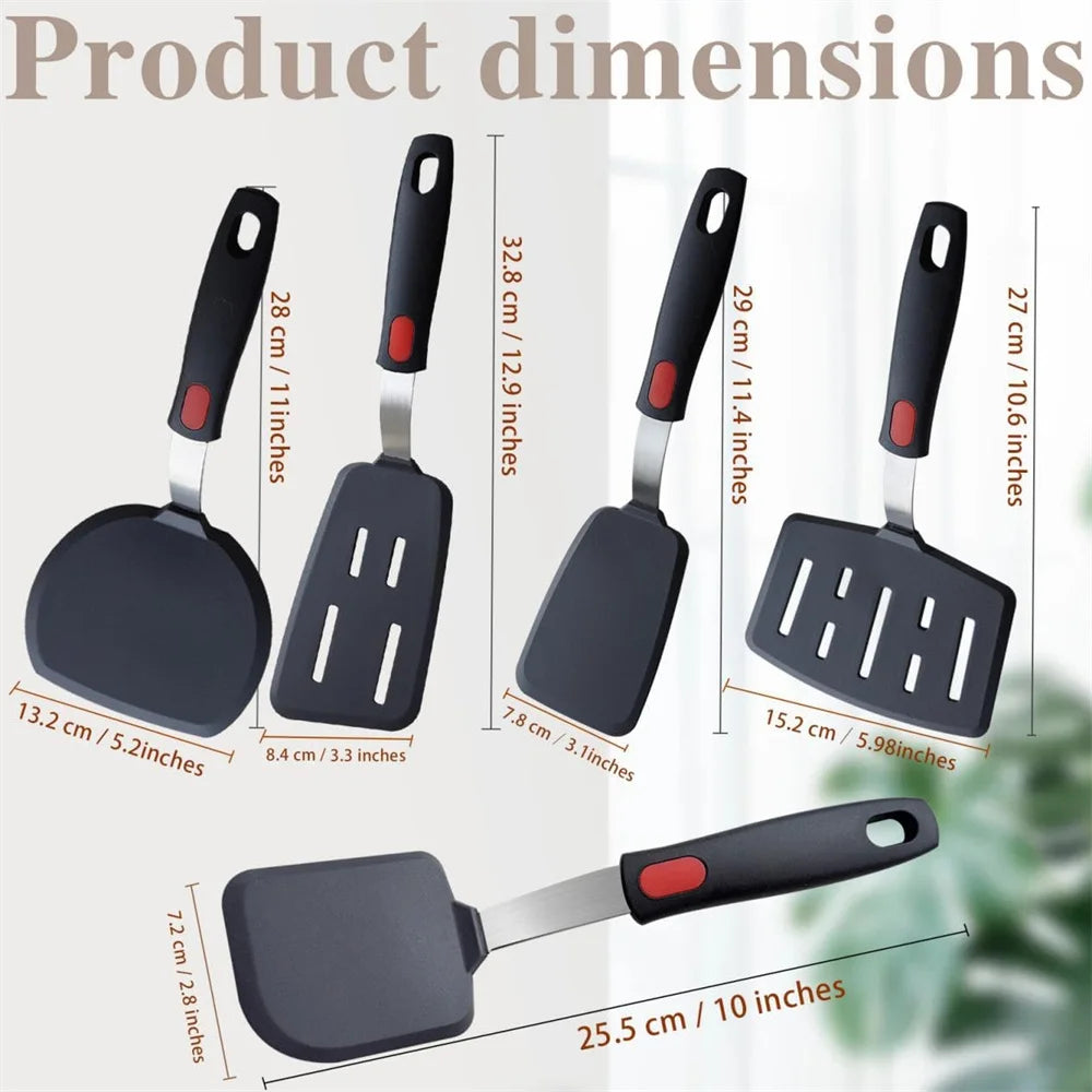 Silicone Spatula for Non Stick Pots High-temperature Resistant  High Quality Stir Spring Steel Fry Spatula tool Kitchen Utensils