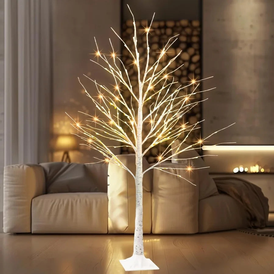 2Pack Lighted Birch Tree 6 FT Total 288LED Prelit Artificial Christmas Trees for Thanksgiving Christmas Decorations Indoor Home
