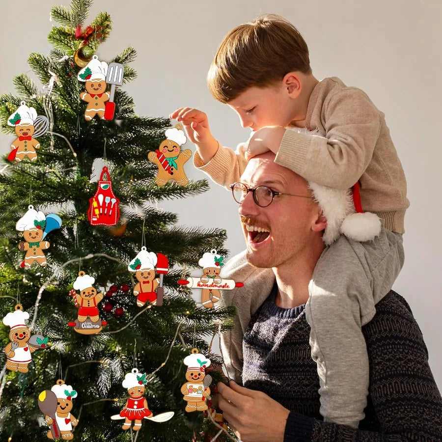 36pcs Gingerbread Christmas Decoration for Tree Homemade Gingerbread Man Ornaments Perfect for Holiday Tree Hanging Decor Ideal