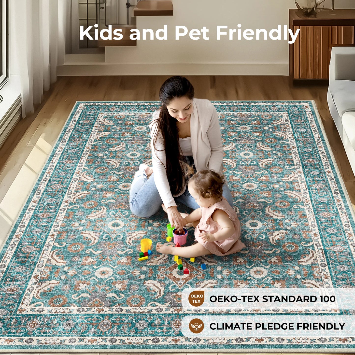 7/10/12ft Large Living Room Carpet Light Luxury High-end Persian Bedroom Bedside Rug Large Area Retro Heavy Cloakroom Floor Mat