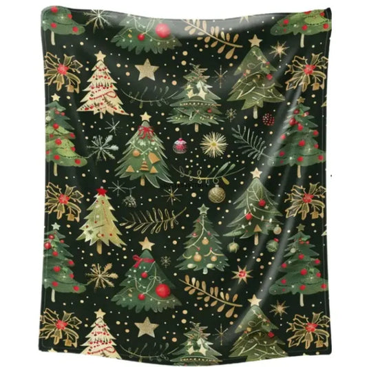 Christmas Blanket with Christmas Tree Star, Perfect for Bed, Sofa, Office, Travel and All Seasons, All Season Throw