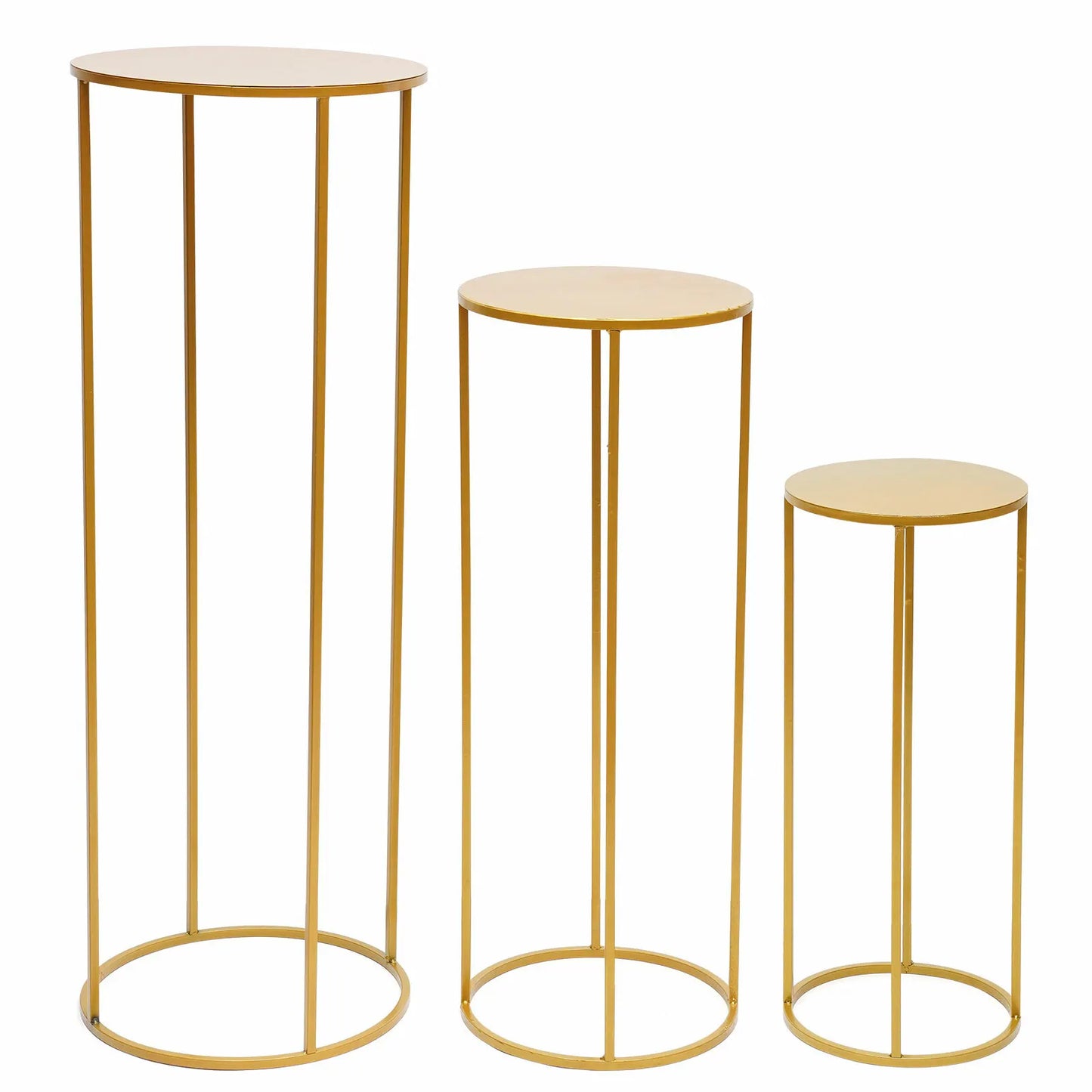 3 Pcs Flower Rack Vase Stand Prop Metal Art Geometric Column Wedding Party Decor