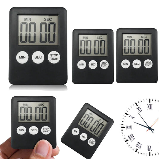 Digital Kitchen Timer Magnetic Cooking Digital LED Display Loud Alarm Minute Second Count Up Countdown Countup Boiling Egg Timer