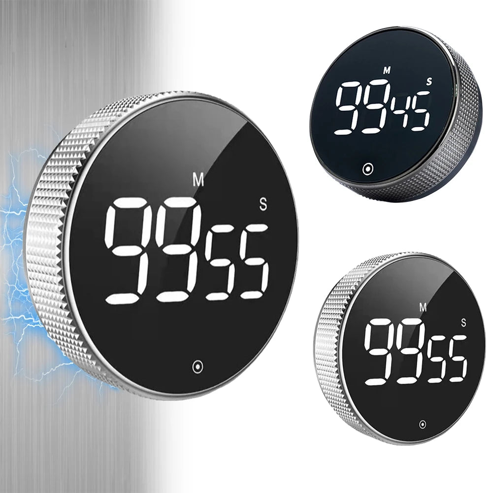 Magnetic LED Digital Electronic Kitchen Timer 3-level Volume Adjustment Cooking Remind Alarm Clock for Home Classroom Gym Office
